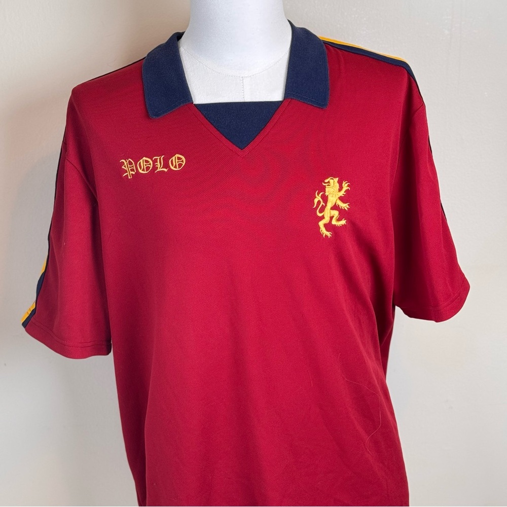 Polo Ralph Lauren Mens XL Red with gold Embroidered Griffin Dragon Vintage USA